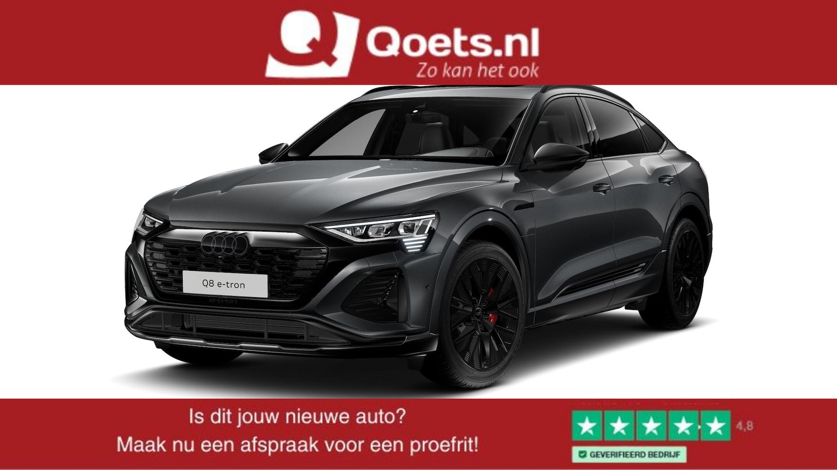 Audi Q8 Sportback e-tron - 55 quattro S Edition 115 kWh Panoramadak - Adaptieve Cruise Control - S Sportstoelen - Uit - AutoWereld.nl