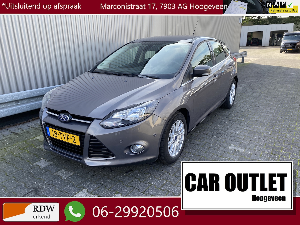 Ford Focus - 1.0 EcoBoost Lease Titanium 118Dkm.NAP, Clima, Navi, CC, Voorruitvw, PDC v/a, LM, nw. APK - AutoWereld.nl