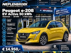 Peugeot e-208 - EV Active 50 kWh Automaat Bj 2022 SOH 94% 3 fase Km 70.000 Dealer onderhouden
