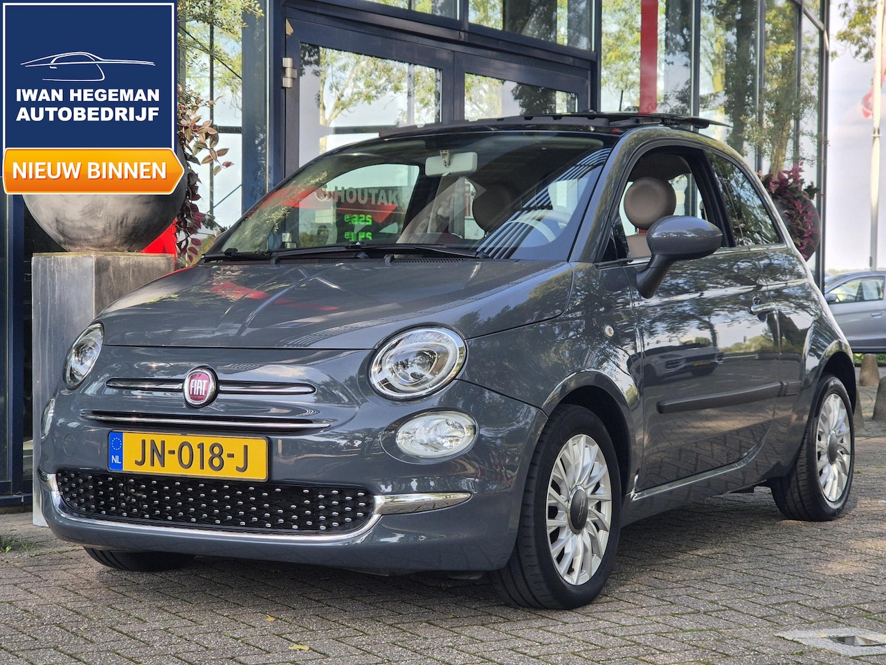 Fiat 500 - 0.9 TwinAir Turbo Lounge | Schuif / kanteldak | Navigatie | Lederen bekleding |Airconditio - AutoWereld.nl