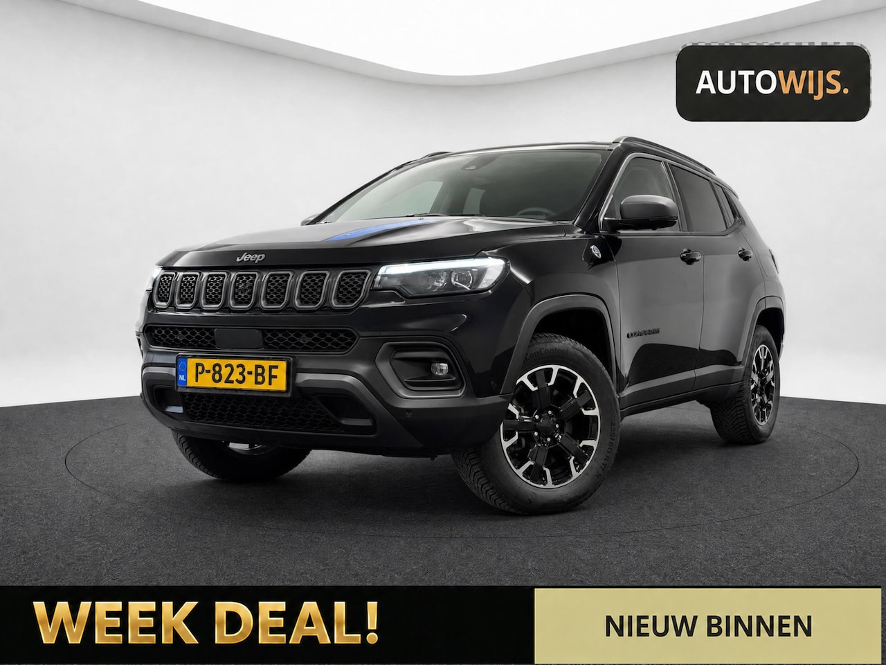 Jeep Compass - 4xe 240 Plug-in Hybrid Electric Trailhawk|LEDER|TREKHAAK|CAMERA|DEALER ONDERHOUDEN - AutoWereld.nl