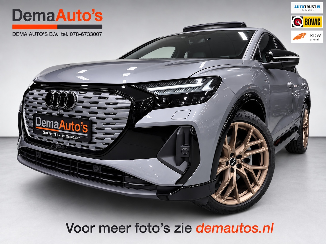 Audi Q4 Sportback e-tron - 50 quattro 21" 3X S-LINE LEDER+ M-STOELEN/PANO/H-UP/SONOS/DAB/CARPLAY/ADAPT-CRUISE/// - AutoWereld.nl