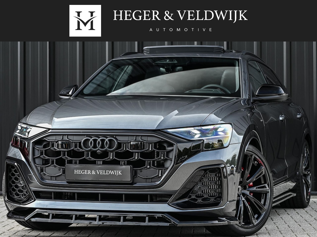 Audi Q8 - E-Hybrid Quattro 360KW Competition Plus | Panoramadak | 5 Jr Garantie | Alcantara Hemelbek - AutoWereld.nl