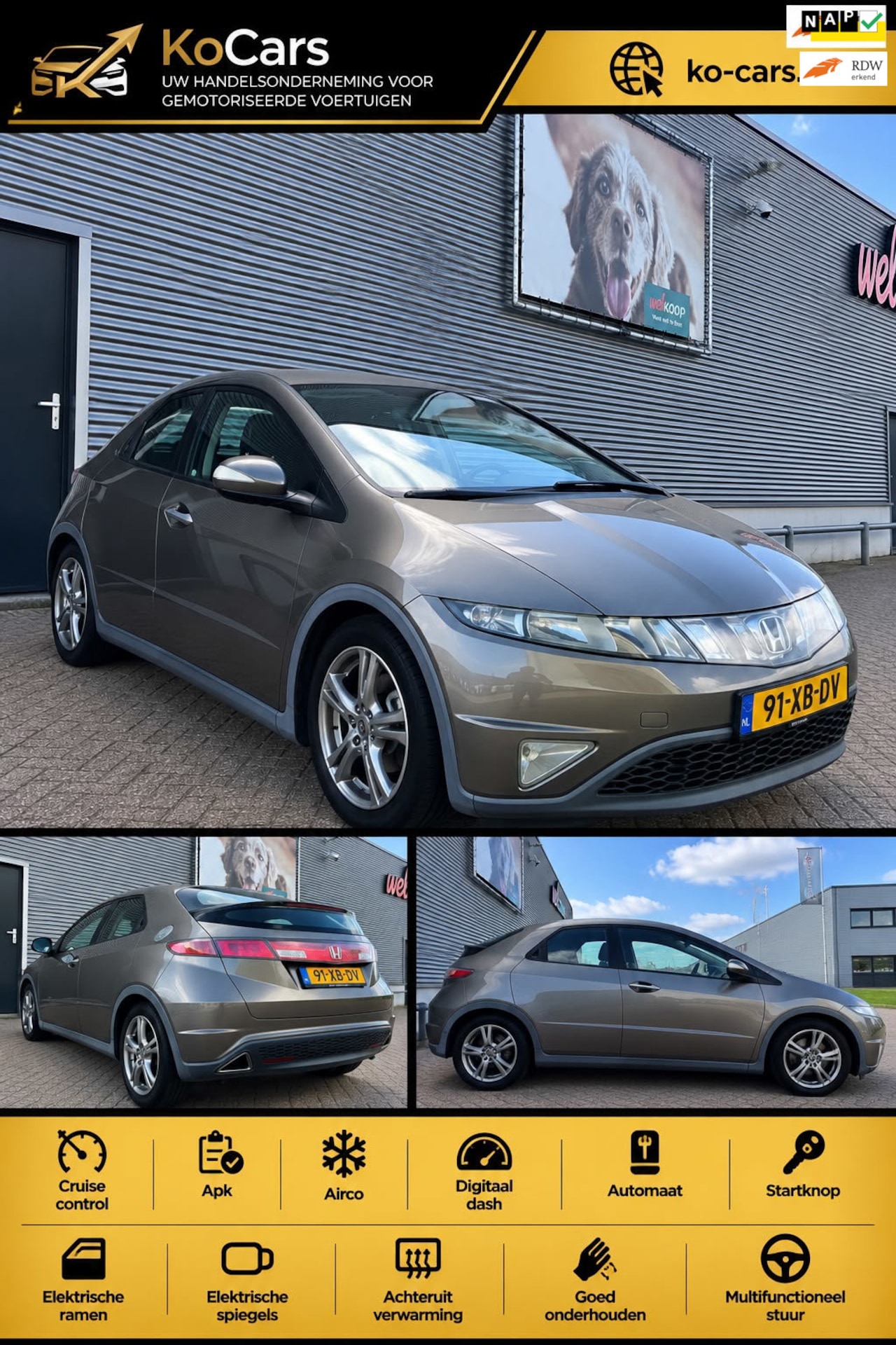 Honda Civic - / Apk / Automaat / Airco / Cruise control - AutoWereld.nl