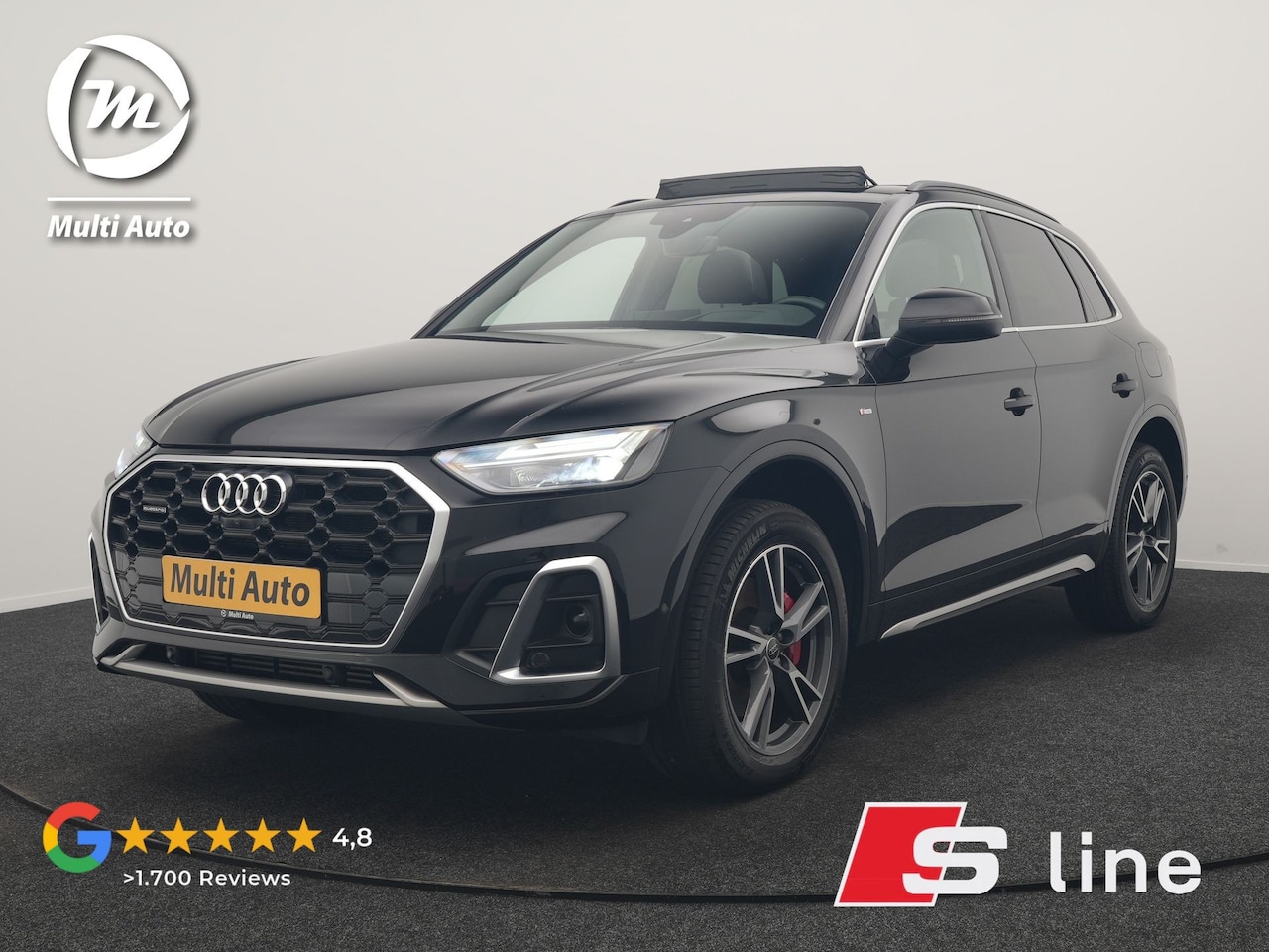 Audi Q5 - 50 TFSI e 2x S Line PHEV 300pk Dealer O.H. | Panodak | 360 Camera | Head Up | Lederen Spor - AutoWereld.nl
