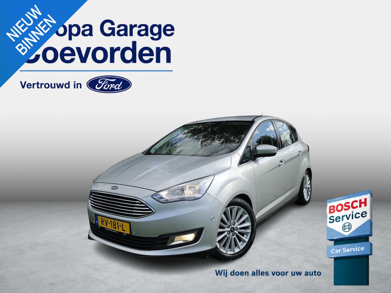 Ford C-Max - 1.0 EB 125PK Titanium | ADV. TECH PACK | CLIMA | KEYLESS | TREKHAAK | NETJES ONDERHOUDEN | - AutoWereld.nl