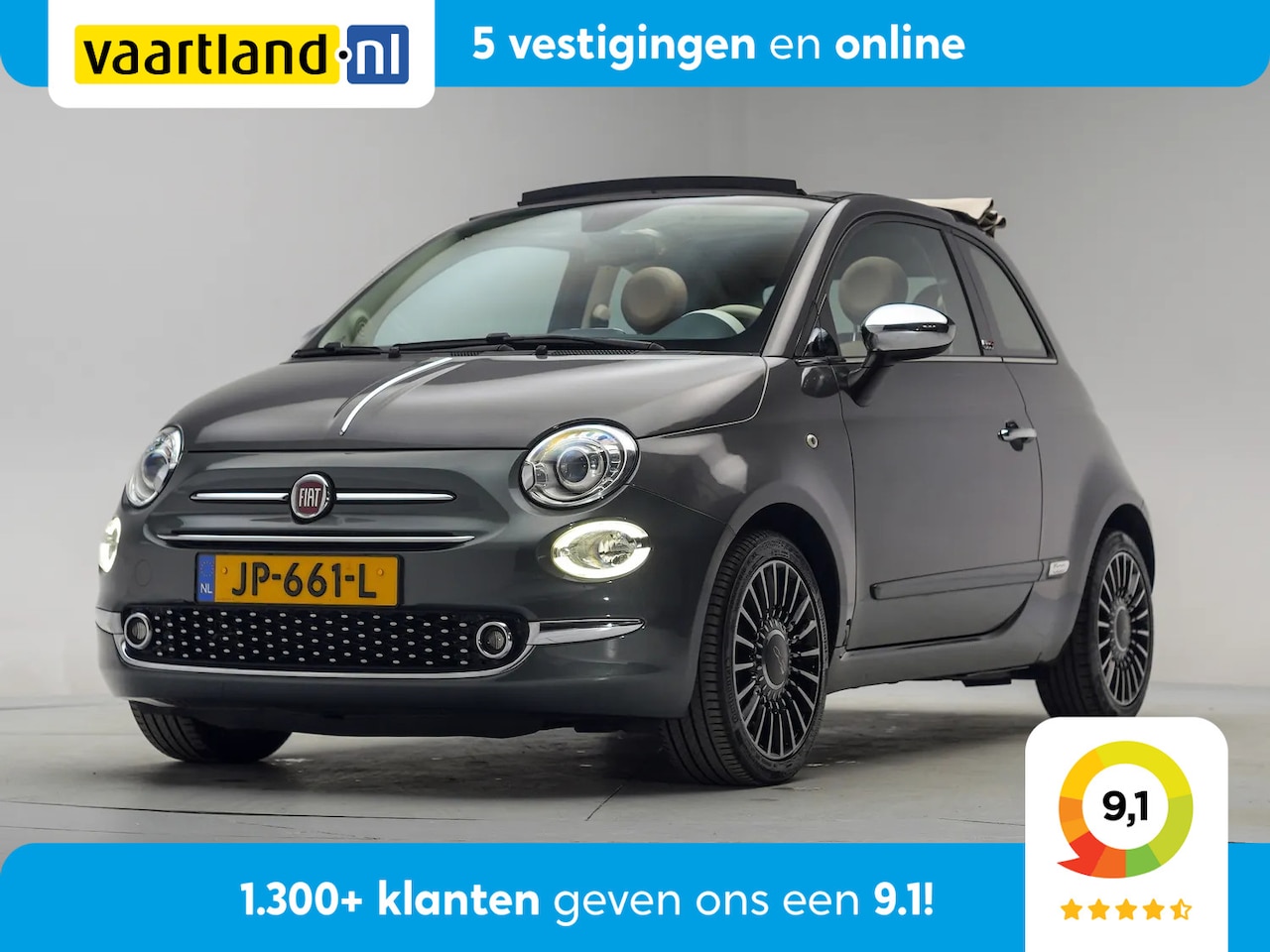 Fiat 500 C - 0.9 TwinAir Turbo Lounge [ Airco Leer ] - AutoWereld.nl