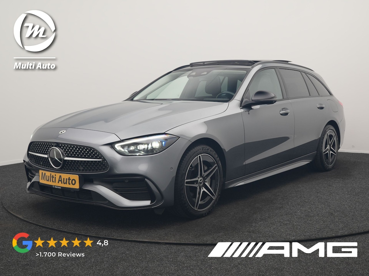 Mercedes-Benz C-klasse Estate - 300 e AMG Line PHEV 313pk Dealer O.H | Trekhaak Af Fabriek | Panodak | Alcatara Sportstoel - AutoWereld.nl