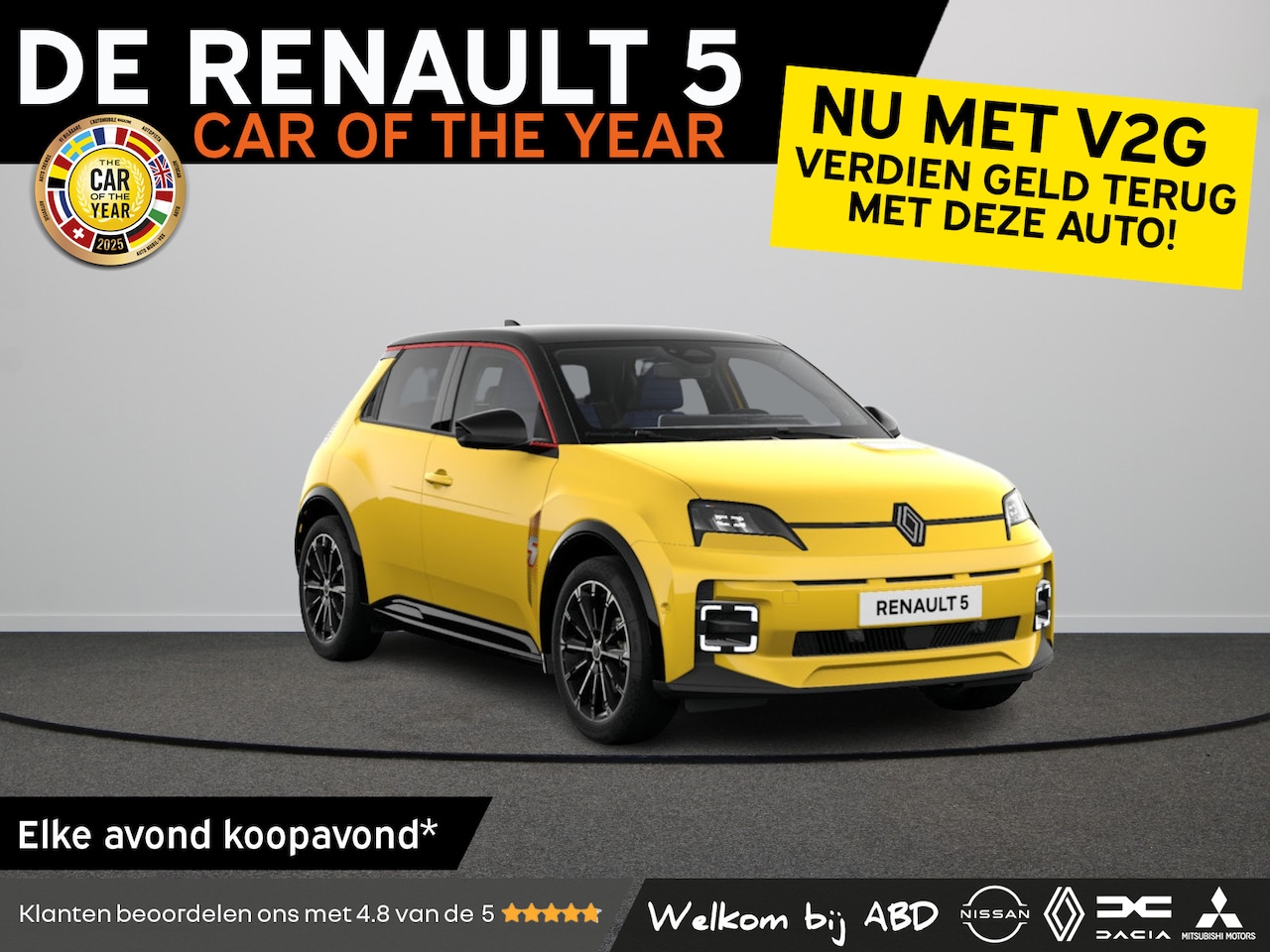 Renault 5 - Iconic cinq Comfort range | Achteruitrijcamera | Active driver assist | Draadloze telefoon - AutoWereld.nl