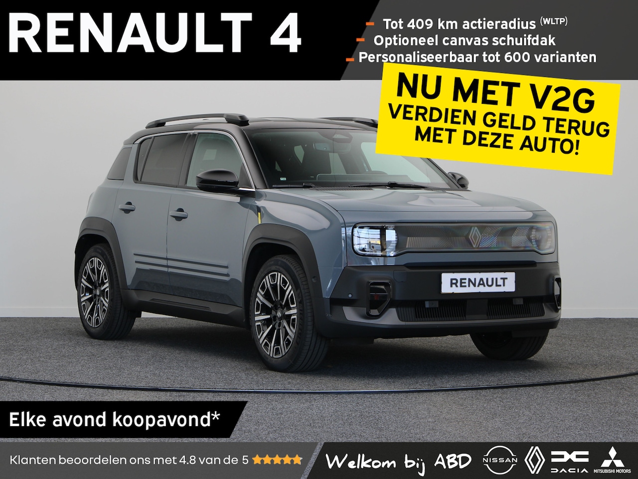Renault 4 - Iconic Comfort range | Achteruitrijcamera | Elektrisch verwarmbare voorstoelen | Elektroni - AutoWereld.nl