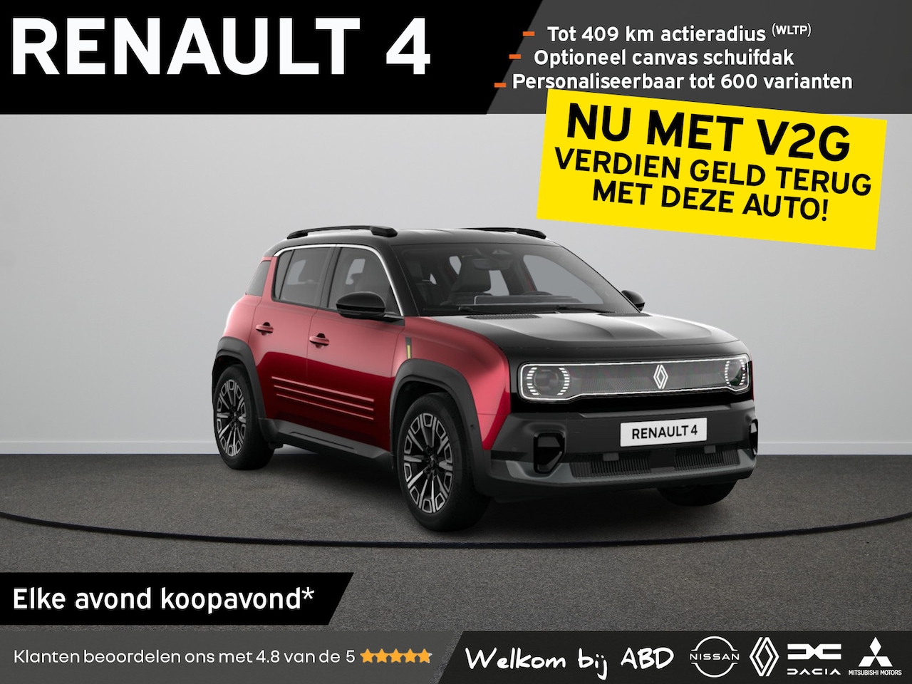 Renault 4 - Iconic Comfort range | Achteruitrijcamera | Elektrisch verwarmbare voorstoelen | Elektroni - AutoWereld.nl