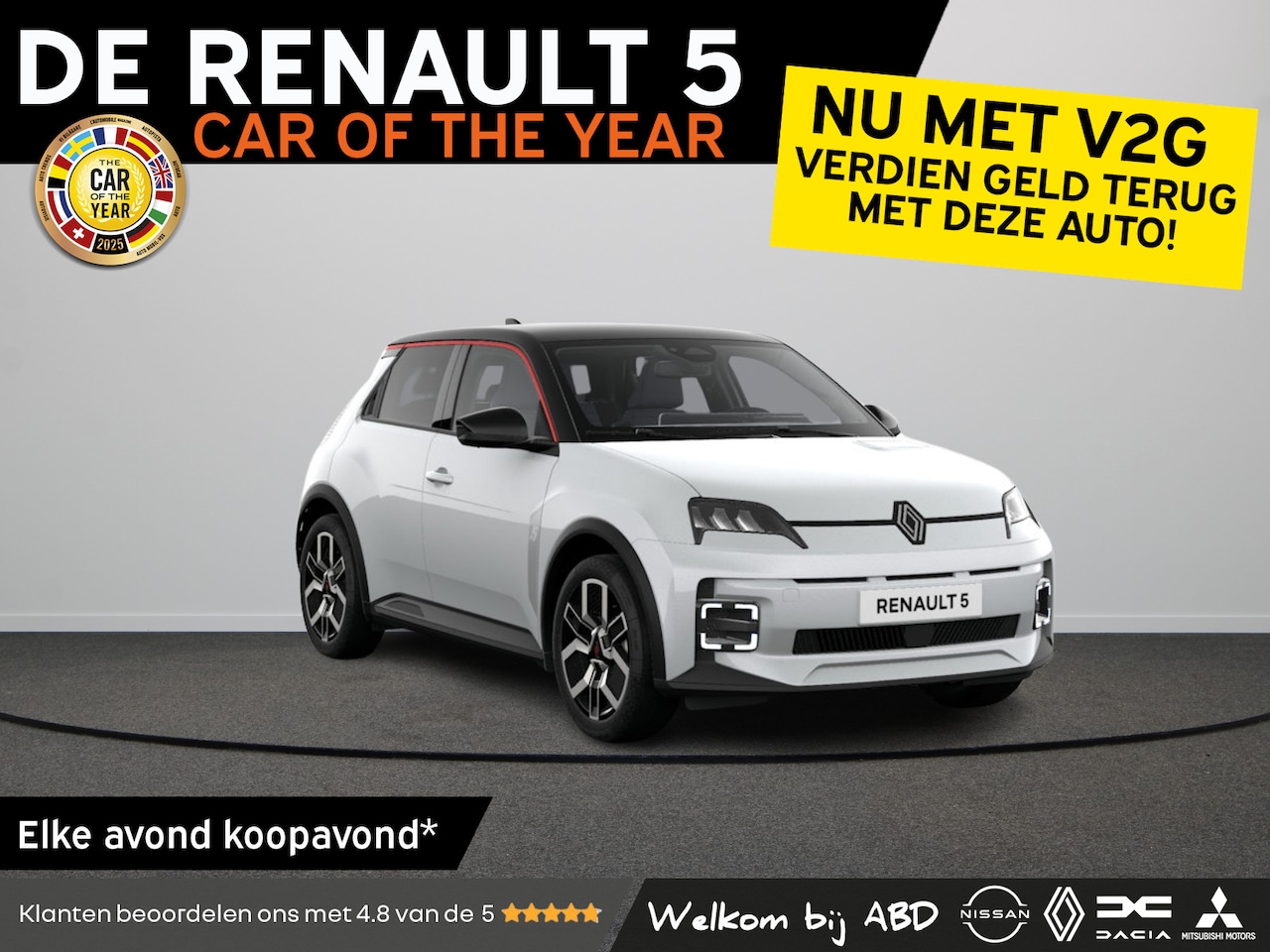 Renault 5 - Techno Comfort range | Achteruitrijcamera | Draadloze telefoonoplader met magsafe technolo - AutoWereld.nl