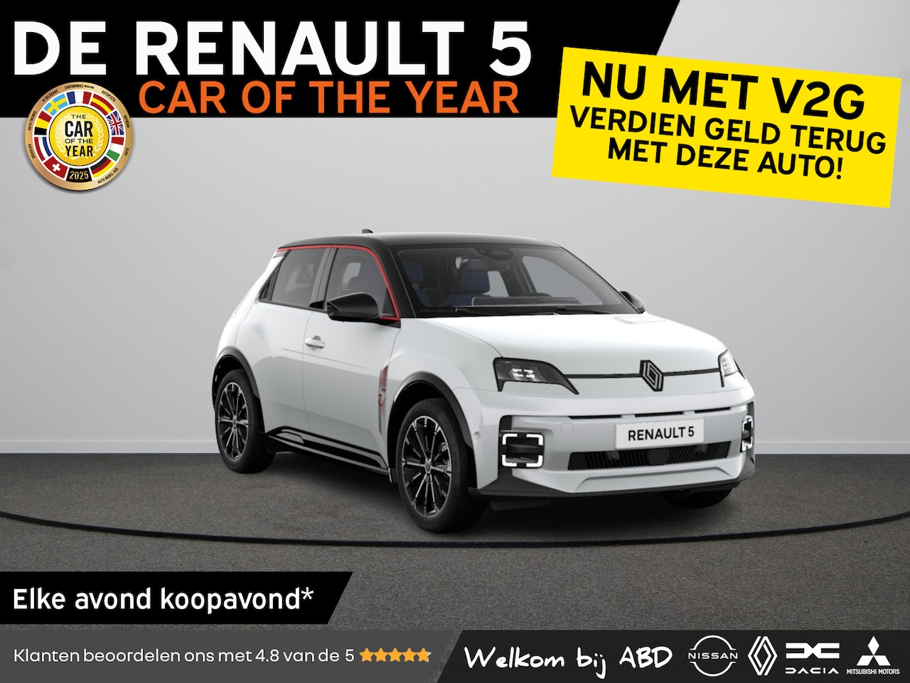 Renault 5 - Iconic cinq Comfort range | Achteruitrijcamera | Active driver assist | Draadloze telefoon - AutoWereld.nl