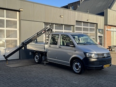 Volkswagen Transporter - 2.0 TDI L2H1 DC Openlaadbak Pick-up Hiab laadkraan 013-T Airco Cruise controle Telefoonver