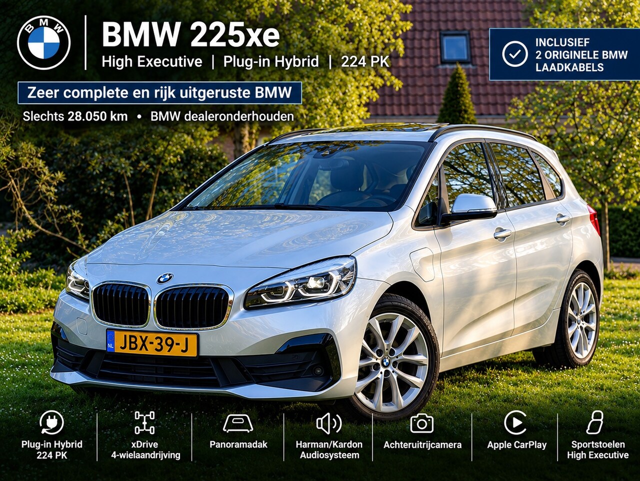 BMW 2-serie Active Tourer - 225xe High Excutive| 28.050 km| Luxury Line|PANO|Harman/Kardon|4WD|BMW DLR Onderhouden|Cam - AutoWereld.nl