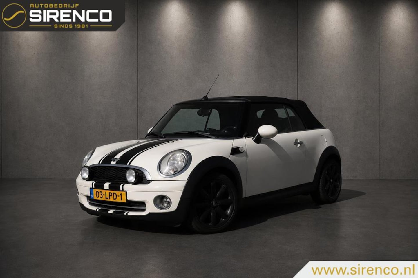 MINI Cabrio - 1.6 One | strepen en extra lampen leuke uitstraling | nette kap en nette auto | elektrisch - AutoWereld.nl