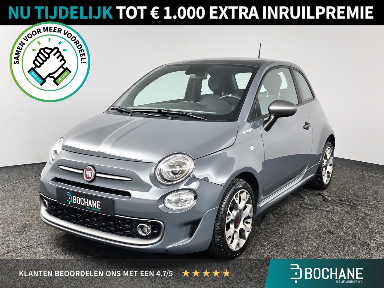 Fiat 500 - 1.0 Hybrid Sport | Carplay | Climate Control | Panoramadak - AutoWereld.nl