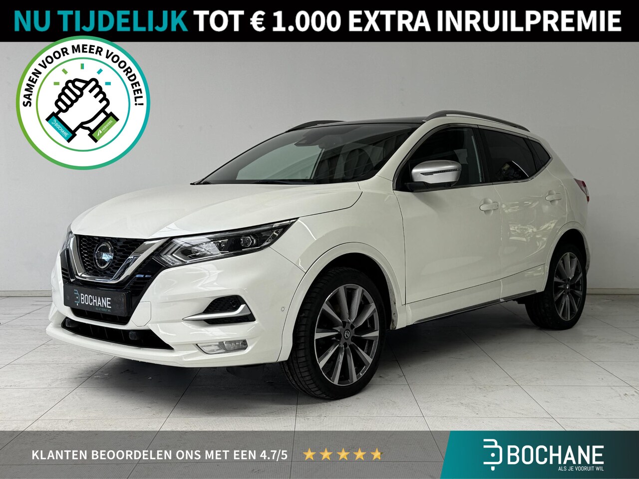 Nissan Qashqai - 1.3 DIG-T Tekna + | BOSE-Audiosysteem | 360° Camera | Panoramadak | Leder | Trekhaak - AutoWereld.nl