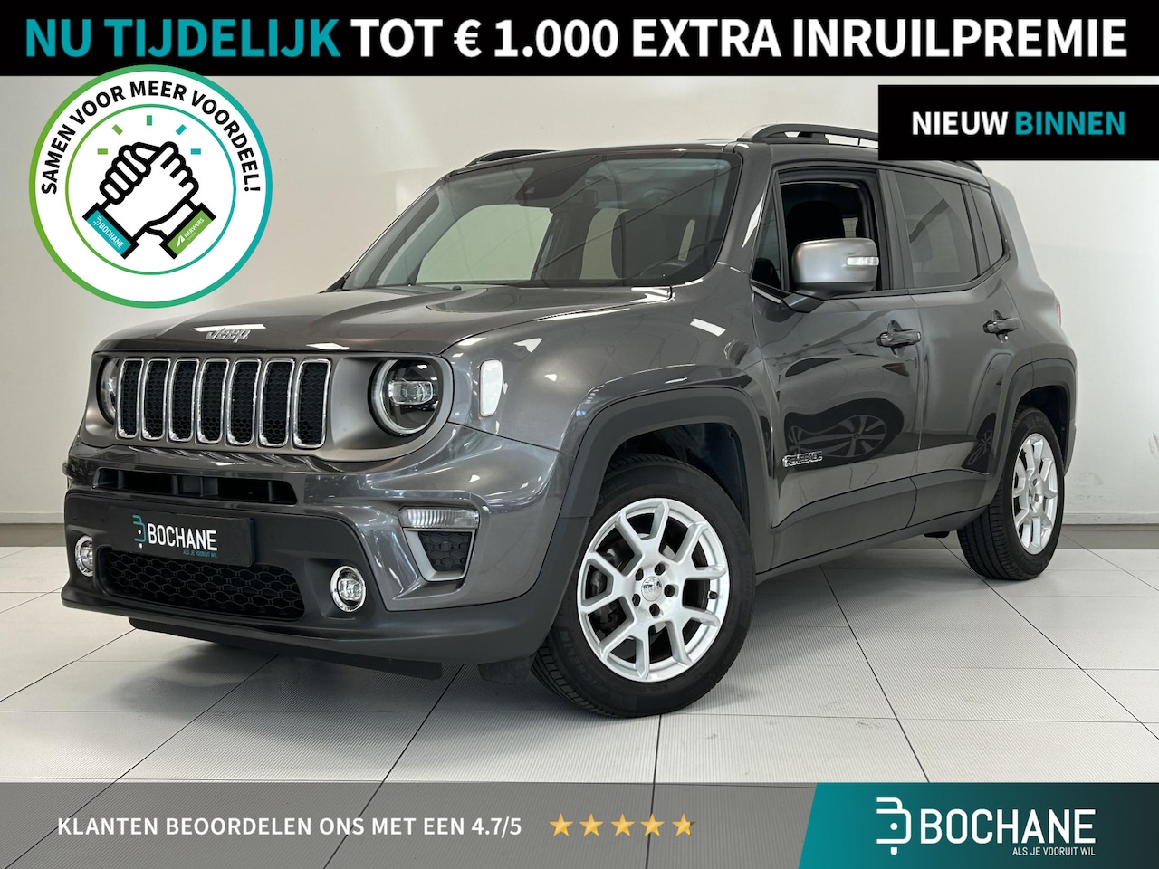 Jeep Renegade - 1.0T-e2 Limited | Parkeersensoren | Climate control | Navigatie | Adaptieve Cruise | Apple - AutoWereld.nl