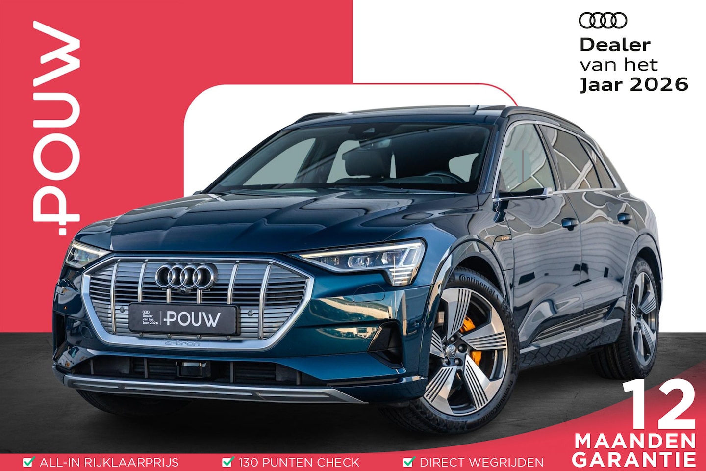 Audi e-tron - 55 408pk quattro Advanced Plus 95 kWh | Trekhaak | Panoramadak | 360° Camera | HUD | B&O A - AutoWereld.nl