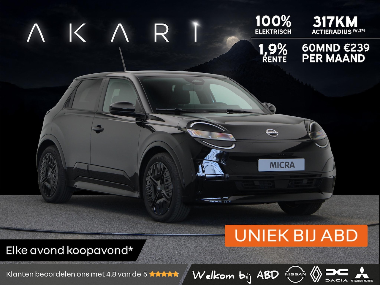 Nissan Micra - AKARI 40 kWh 120pk | Midnight Pack | Uniek bij ABD | - AutoWereld.nl