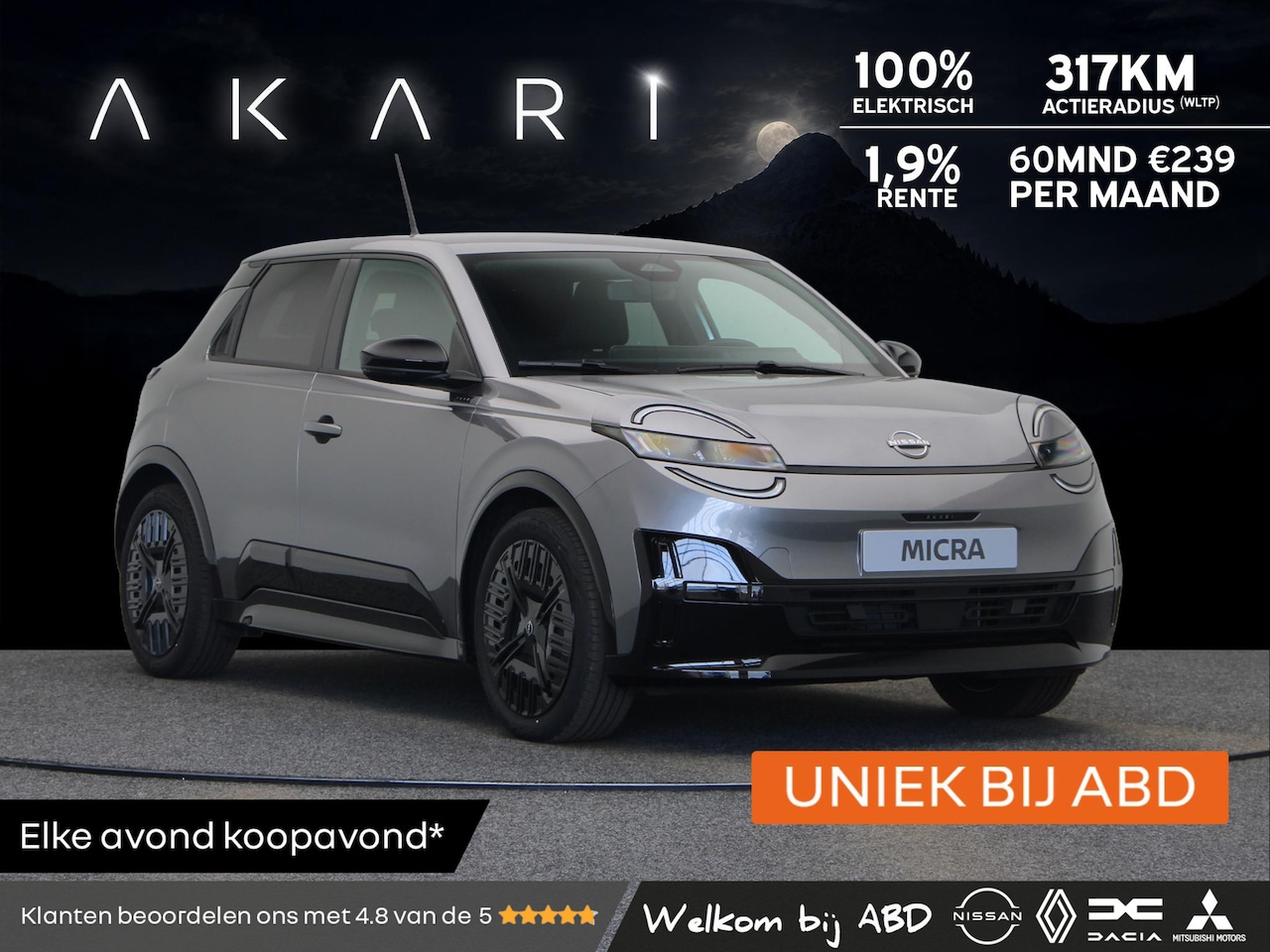 Nissan Micra - 40 kWh AKARI 120pk | Midnight pack | Uniek bij ABD | - AutoWereld.nl