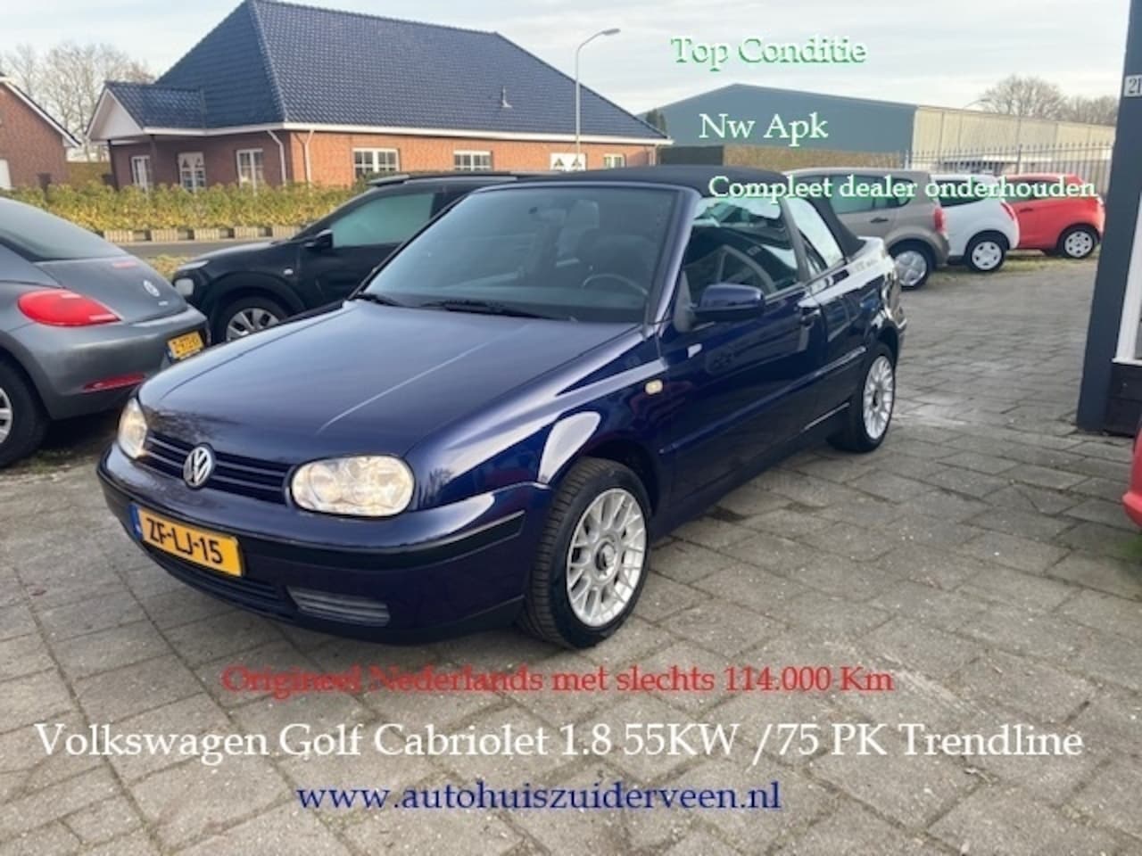 Volkswagen Golf Cabriolet - 1.8 55KW Trendline Top Conditie - AutoWereld.nl