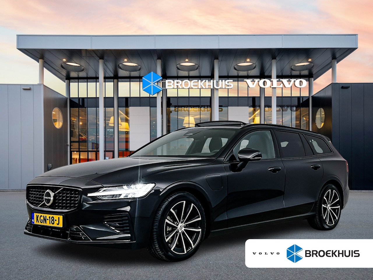 Volvo V60 - T8 Recharge Plus Dark | 18" | Panoramadak | Head-Up | Trekhaak | Elektr. verst. Sportstoel - AutoWereld.nl