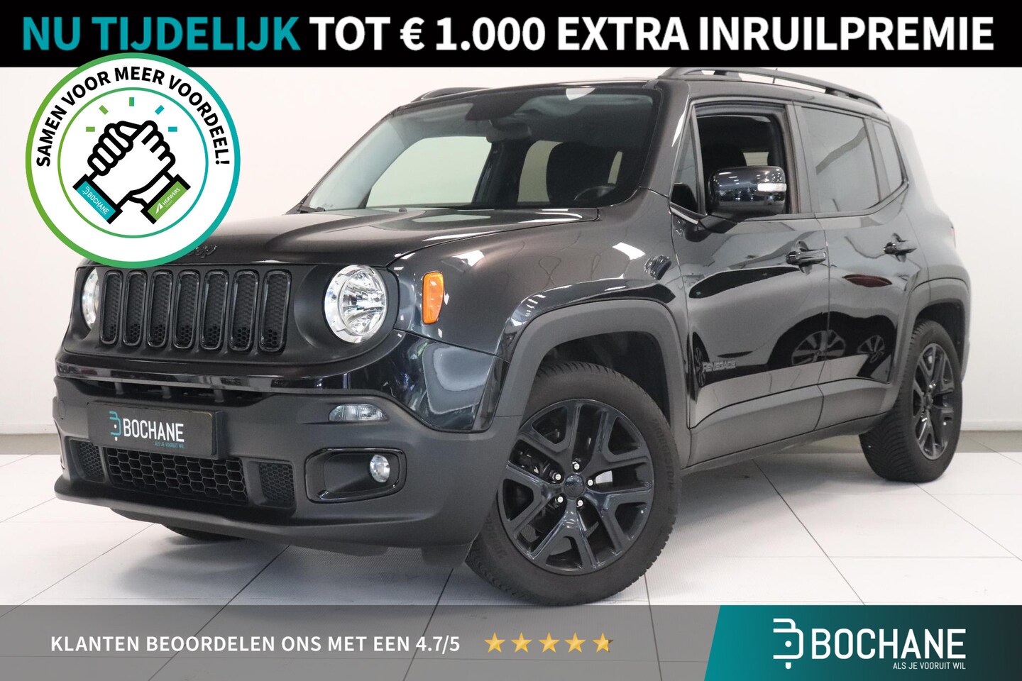 Jeep Renegade - 1.6 E-Torq Night Eagle II | Airco | Parkeersensor | Trekhaak | Navigatie | All Season band - AutoWereld.nl