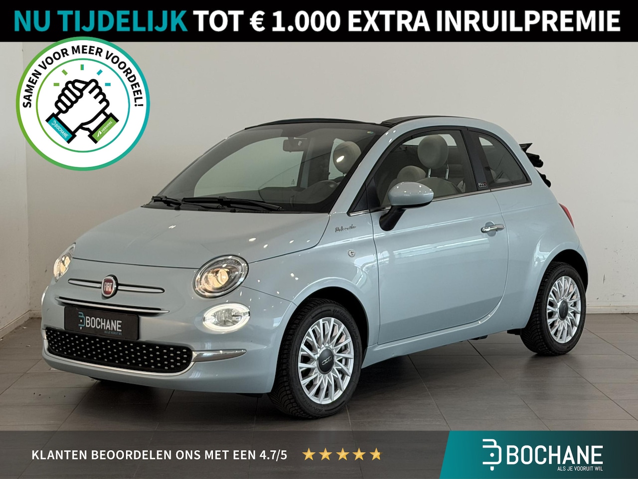 Fiat 500 C - 1.0 Hybrid Dolce Vita | Cabrio | Parkeersensoren | Cruise Control | Climate Control | All - AutoWereld.nl