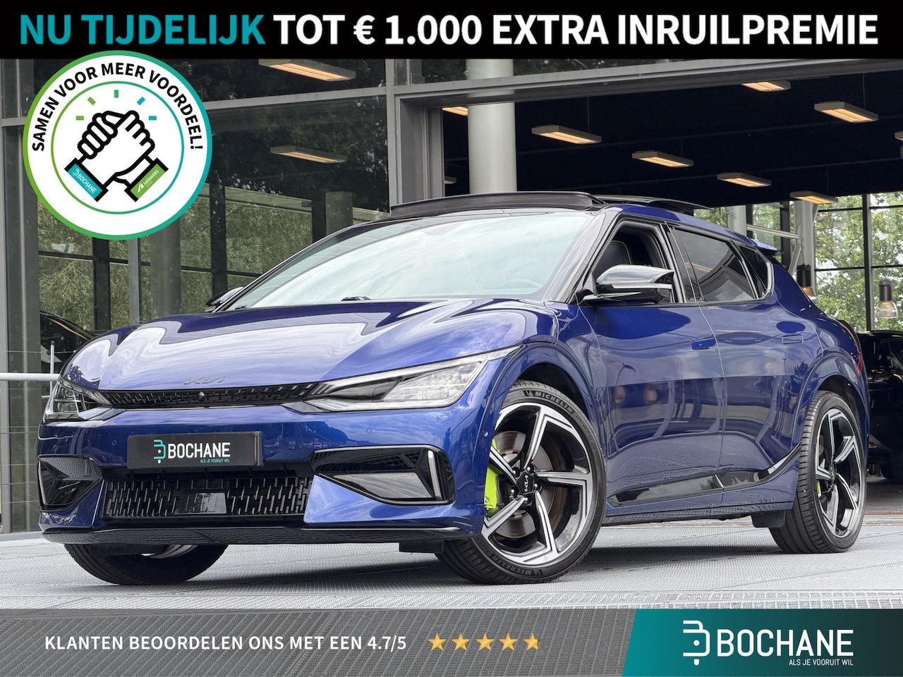 Kia EV6 - GT AWD 77.4 kWh 585PK | SOH 94,7% | Panoramadak | Meriduan Surround Audio | HUD | Dodehoek - AutoWereld.nl