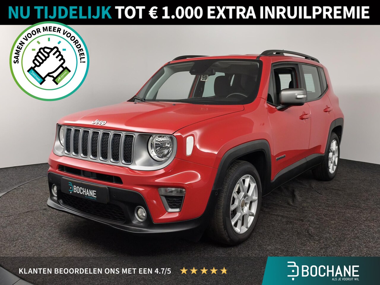 Jeep Renegade - 1.3T DDCT Limited | Camera | Navigatie | Stuur & stoelverwarming | AppleCarplay AndroidAut - AutoWereld.nl