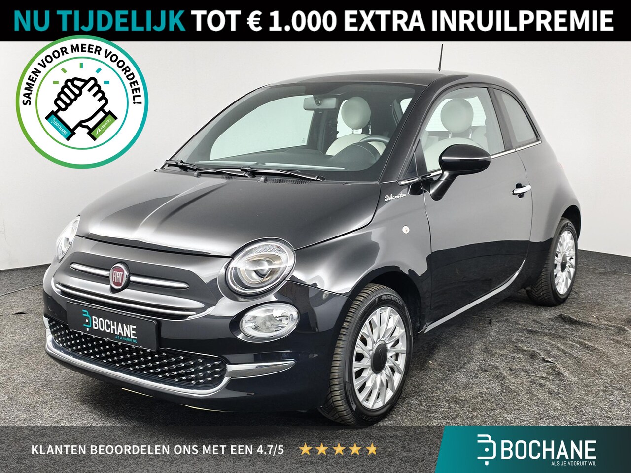 Fiat 500 - 1.0 Hybrid Dolcevita | Panoramadak | Climate control | Parkeersensor | Navigatie | AppleCa - AutoWereld.nl