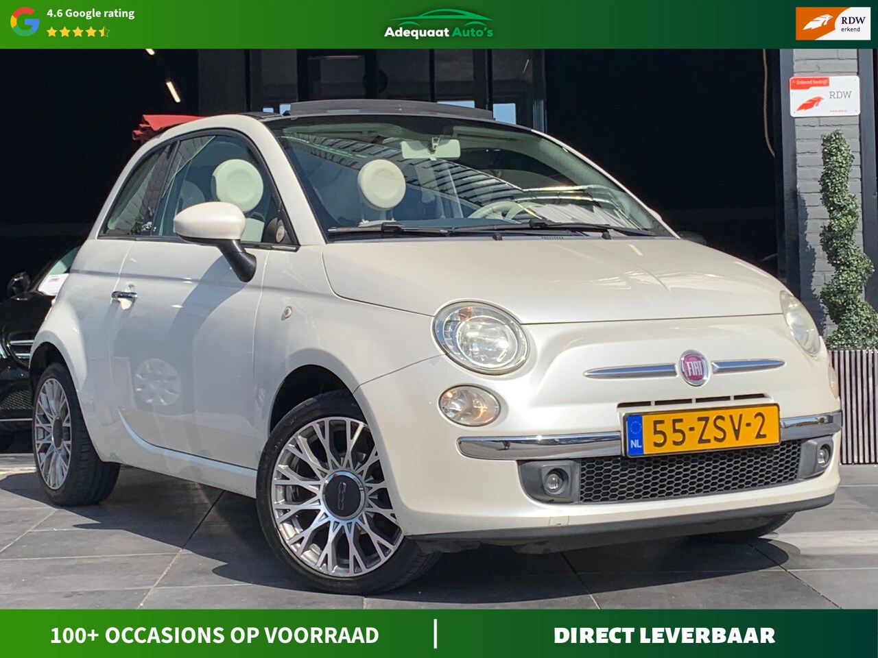 Fiat 500 C - 1.2 Lounge|Cabriodak|PDC|Airco|Half Leder|El.Raam - AutoWereld.nl