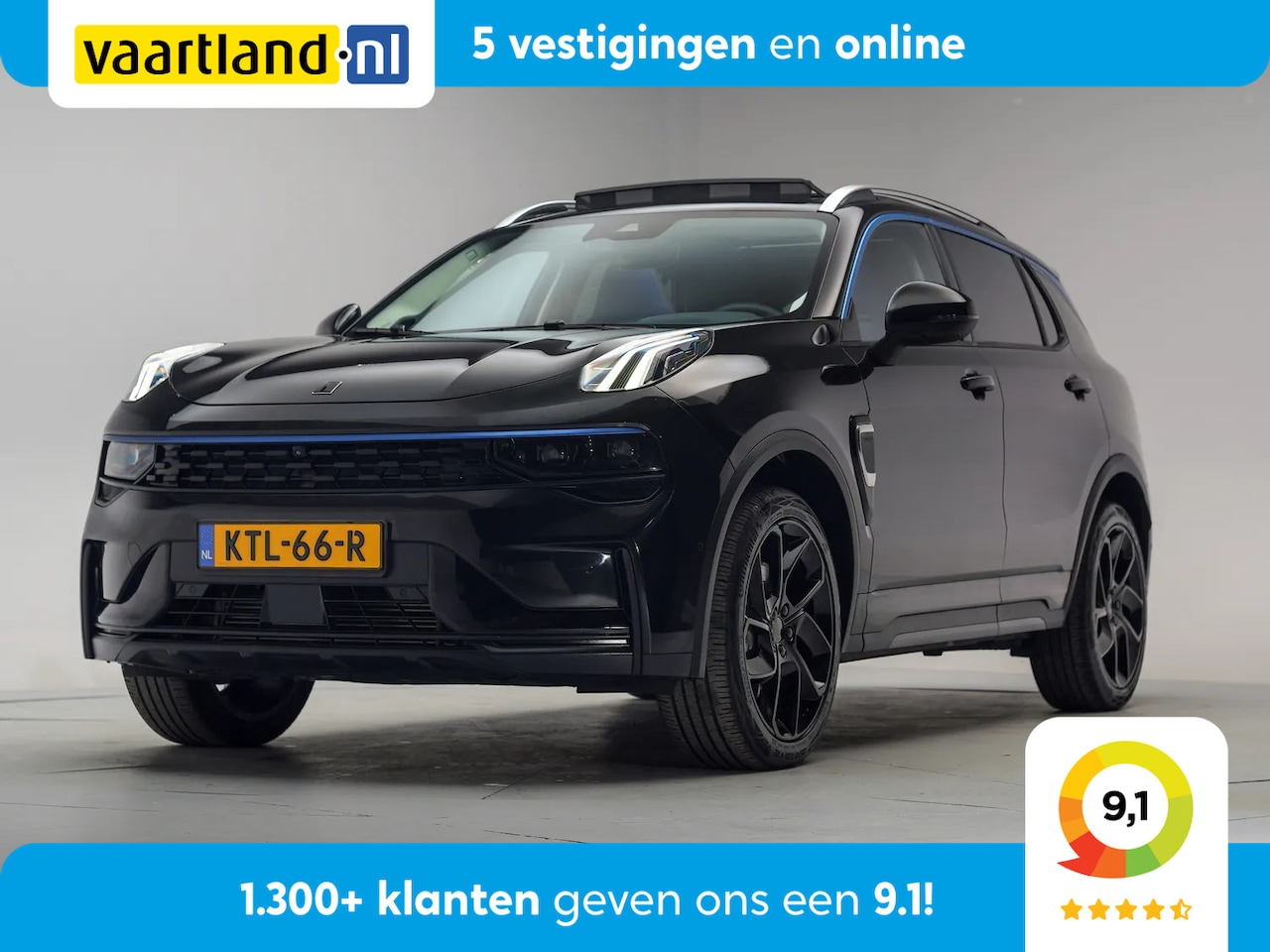 Lynk & Co 01 - 1.5 PHEV MY22 6,6kWh Zwart [ SoH 95,8% ][ Pano 360°cam Apple/Android Navi ] - AutoWereld.nl