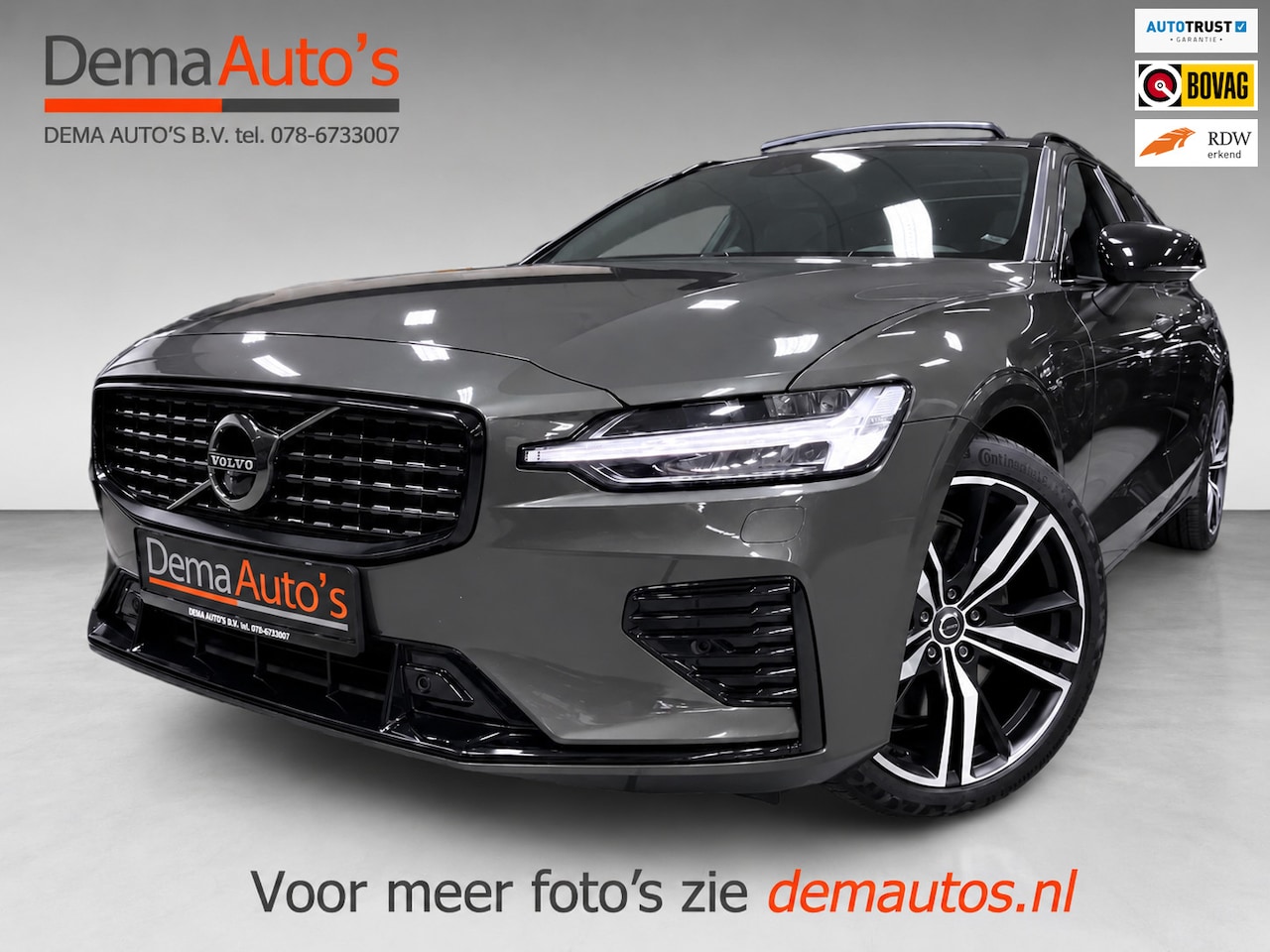 Volvo V60 - 2.0 T8 Recharge AWD R-Design PANO/MASSAGE+M-LEDER/B&W/360CAM/NAVI/H-UP/// - AutoWereld.nl