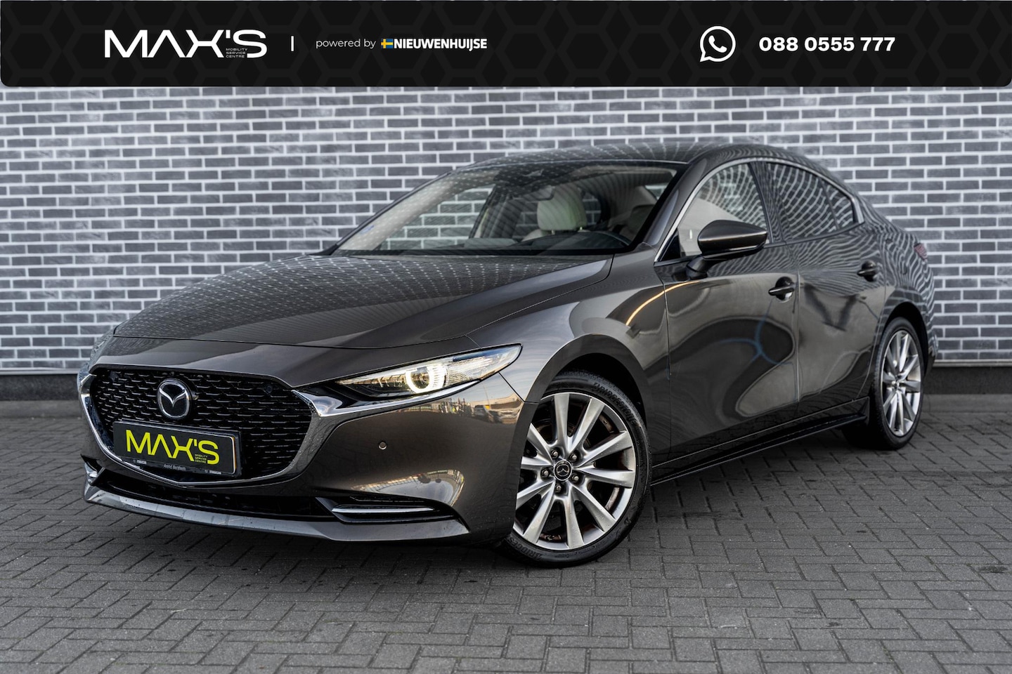 Mazda 3 - 2.0 e-SkyActiv-X M Hybrid 180 Luxury | Wit Lederen Bekleding | Head-up Display | 360 Grade - AutoWereld.nl