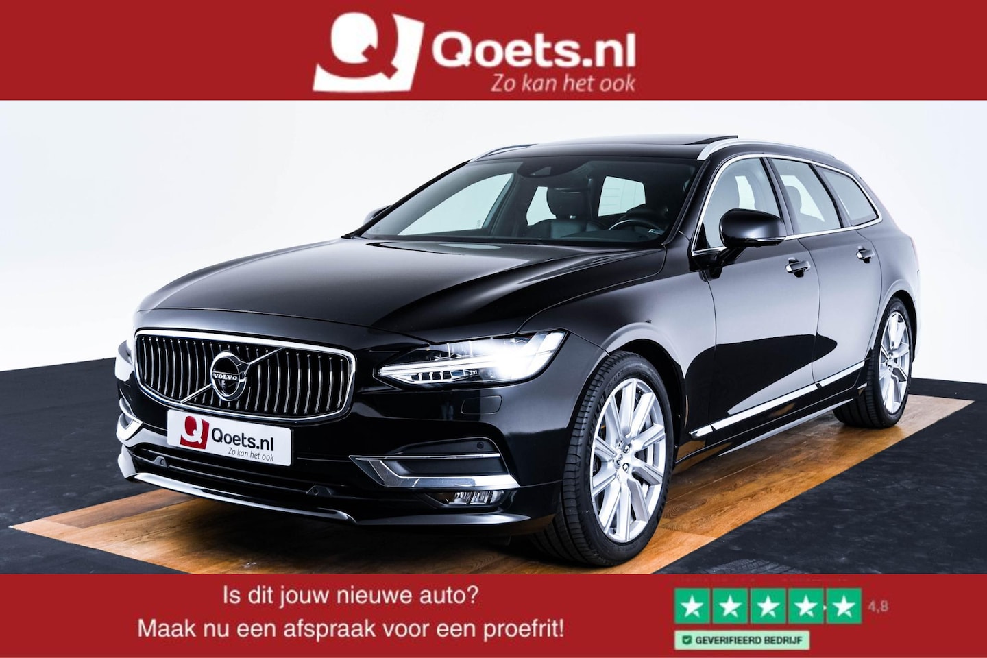 Volvo V90 - 2.0 T5 Inscription Panoramadak - Luchtvering - Adaptieve Cruise Control - Head up - Harman - AutoWereld.nl