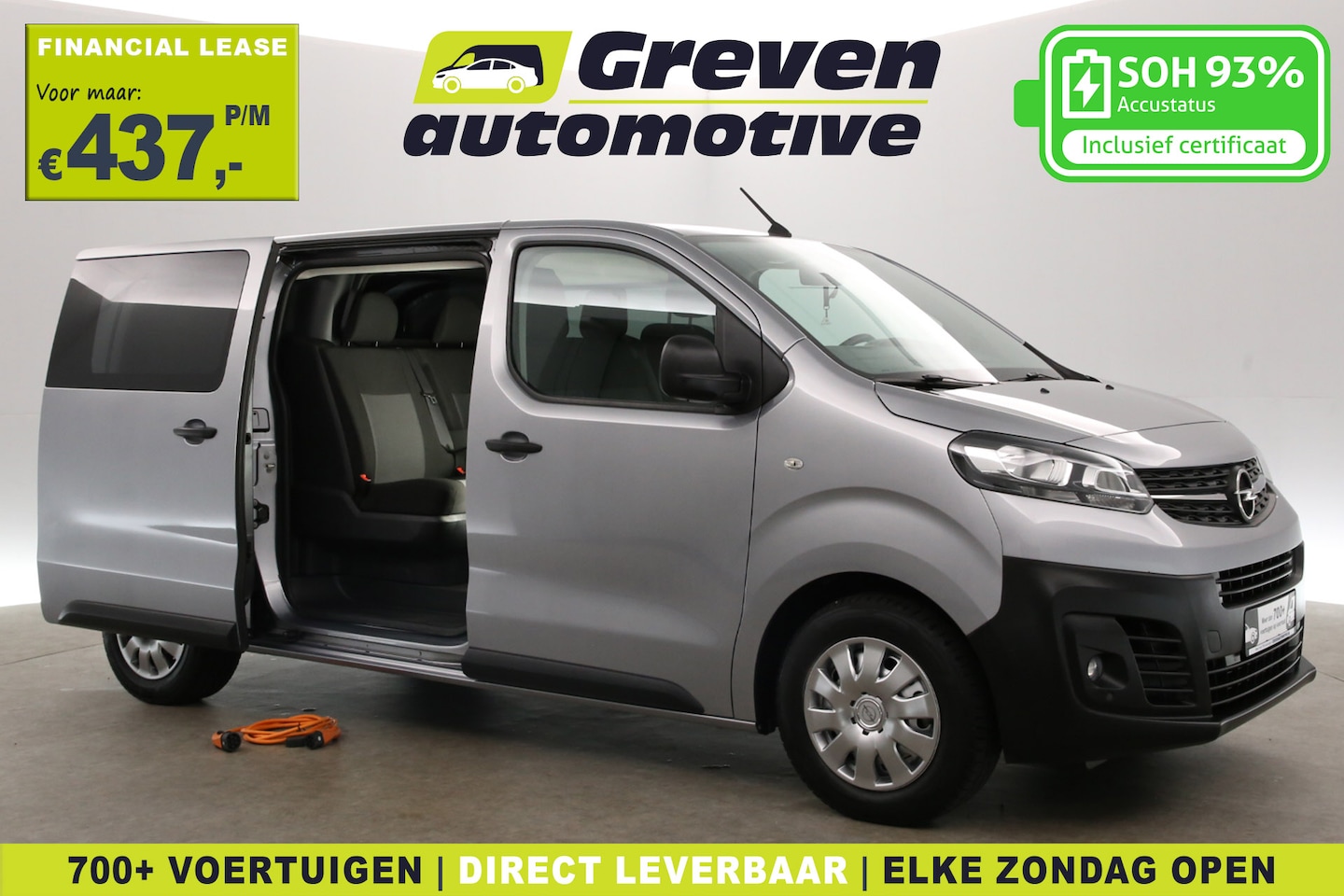 Opel Vivaro-e - 75 kWh L2H1 | Snelladen | SOH 93% | DC | 6 Zits | Airco | Cruise | Carplay | 3 Zits | Park - AutoWereld.nl