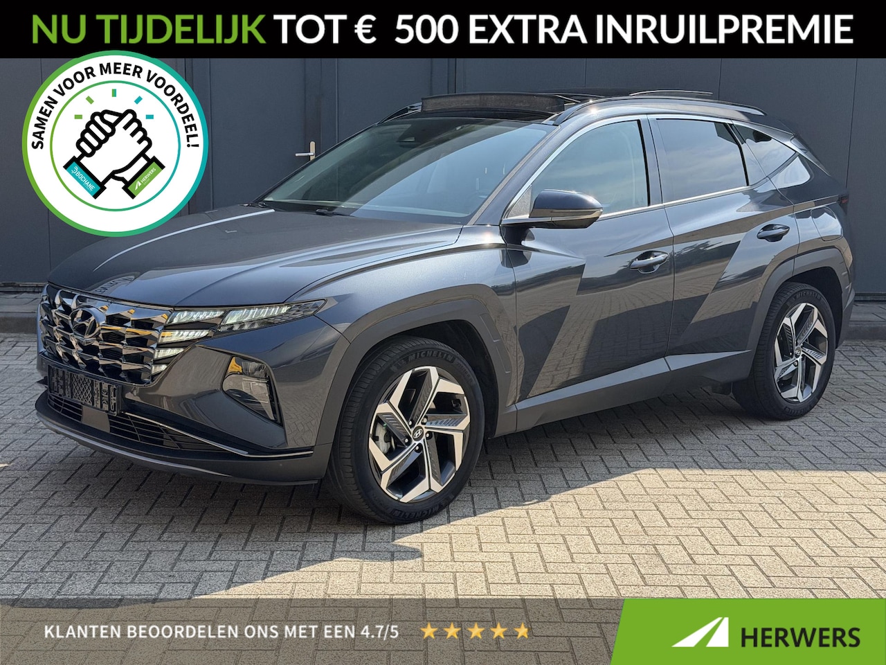 Hyundai Tucson - 1.6 T-GDI HEV 230pk Premium Sky / Schuif Kantel Dak / 1650 kg trekgewicht / 360 Graden Cam - AutoWereld.nl