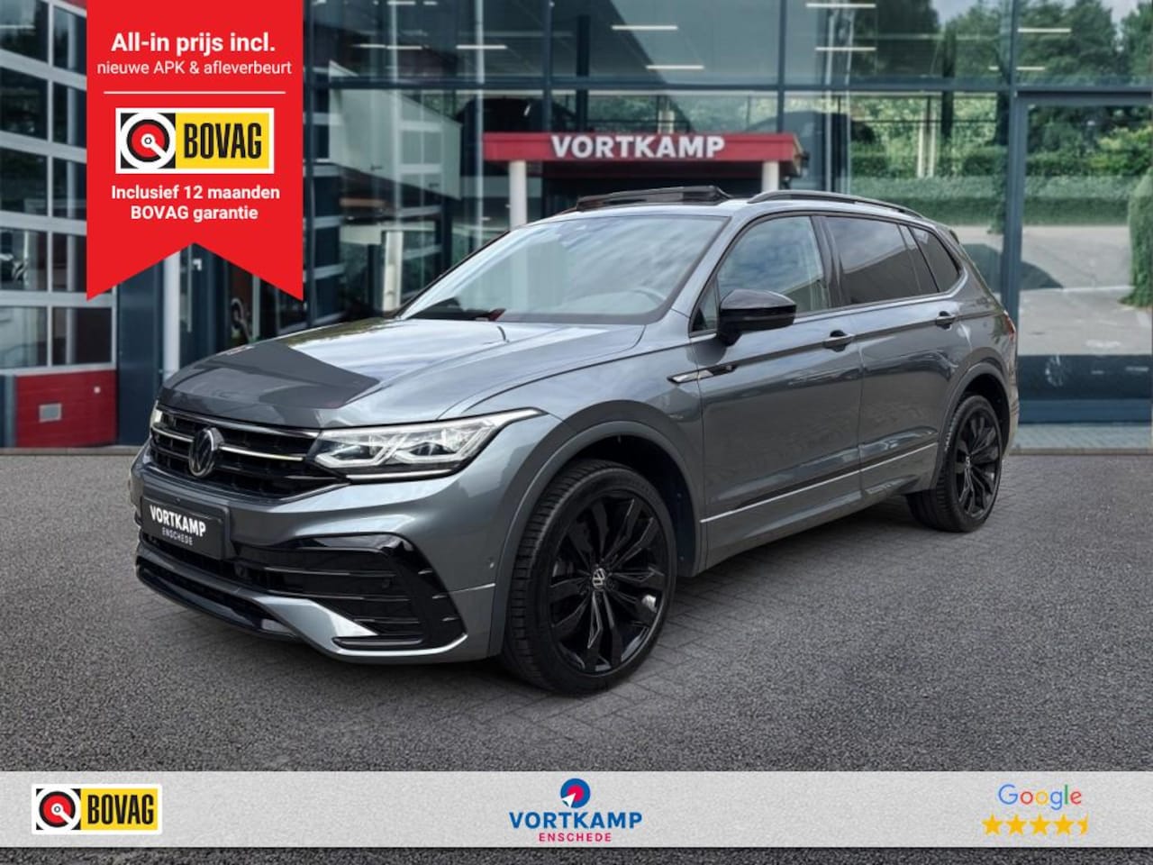 Volkswagen Tiguan - 2.0 TSI 4M R-LINE 7P. LEDER/PANO-DAK/TREKHAAK/STAND-KACHEL/360CAMERA - AutoWereld.nl