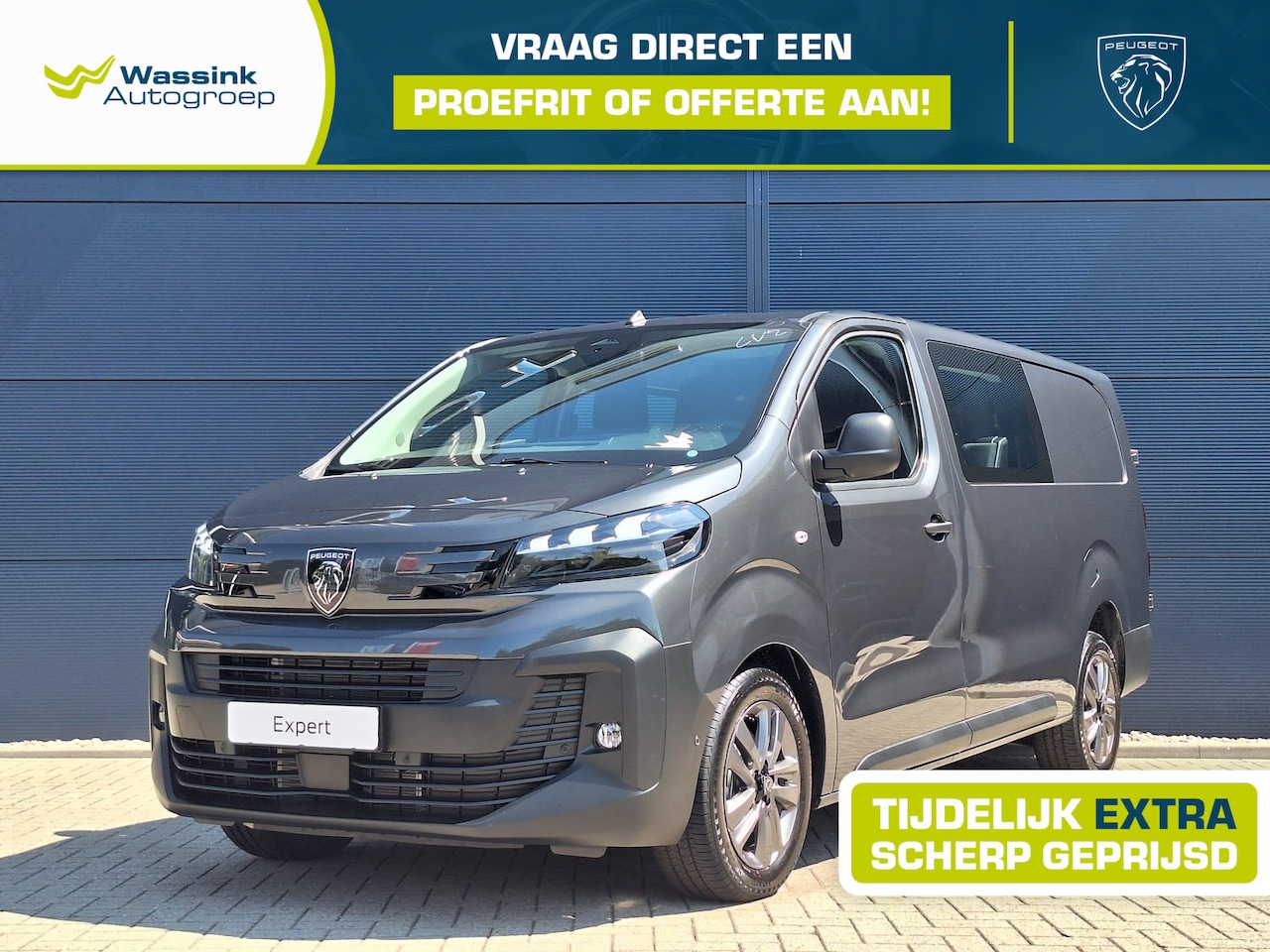 Peugeot Expert - 2.2 BlueHDi 180 S&S EAT8 L3 DC | 6 persoons | Trekhaak | 17" Lichtmetalen Velgen | Camera - AutoWereld.nl