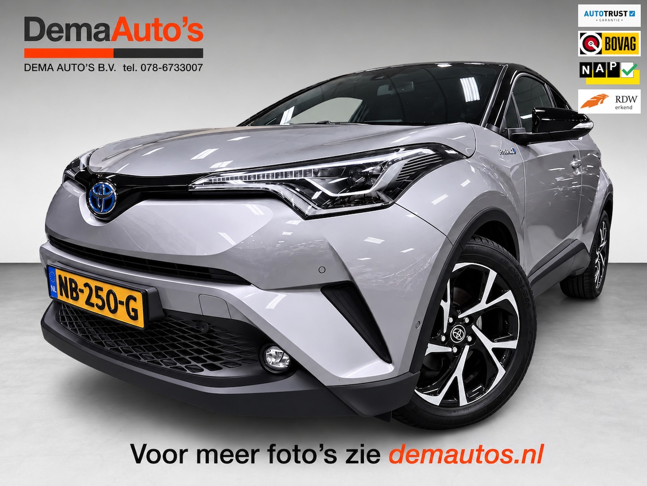 Toyota C-HR - 1.8 Hybrid Bi-Tone Plus JBL-SOUND/NAVI/CAM/LEDER/ECC/PDC/CRUISE/DAB/CARPLAY/// - AutoWereld.nl