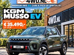 KGM Musso EV - 82 KW PICK UP 5 pers 1800 KG trekhaak va. € 35.490, - excl. btw Unieke GREEN LABEL PICK UP