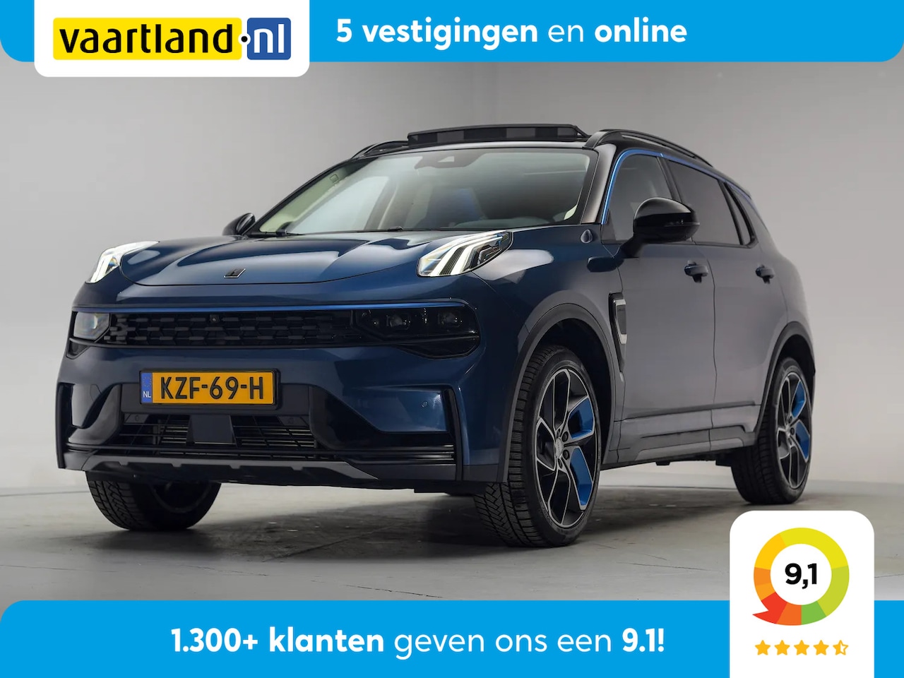 Lynk & Co 01 - 1.5 PHEV MY22 6,6kWh Blauw [ SoH 94,8% | 360ºcam Apple/Android Pano Navi ] - AutoWereld.nl