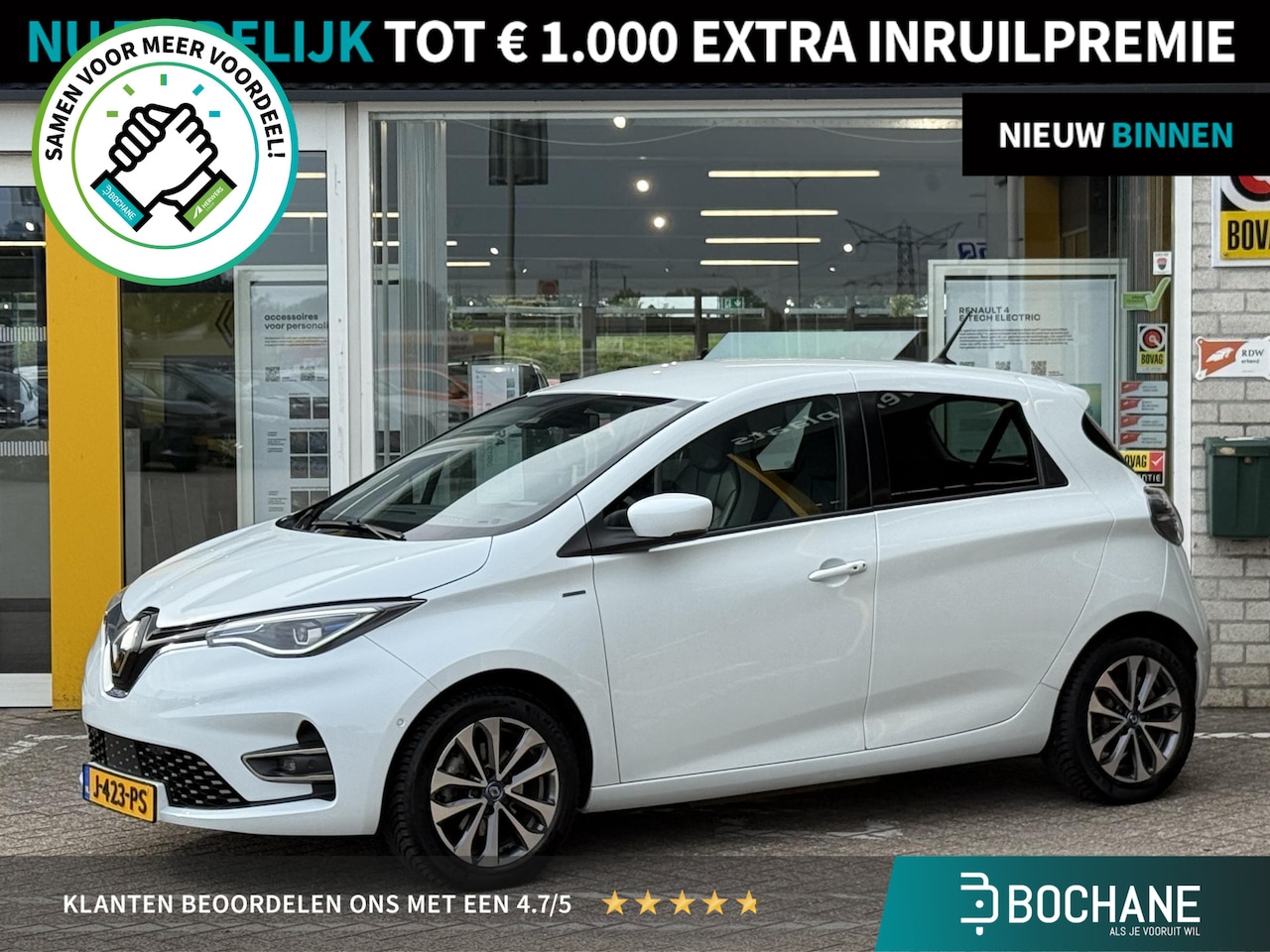 Renault Zoe - R135 Edition One 52 kWh | NAP | Bose Audio | Leer | Stoelverwarming | LED | DAB | Achterui - AutoWereld.nl