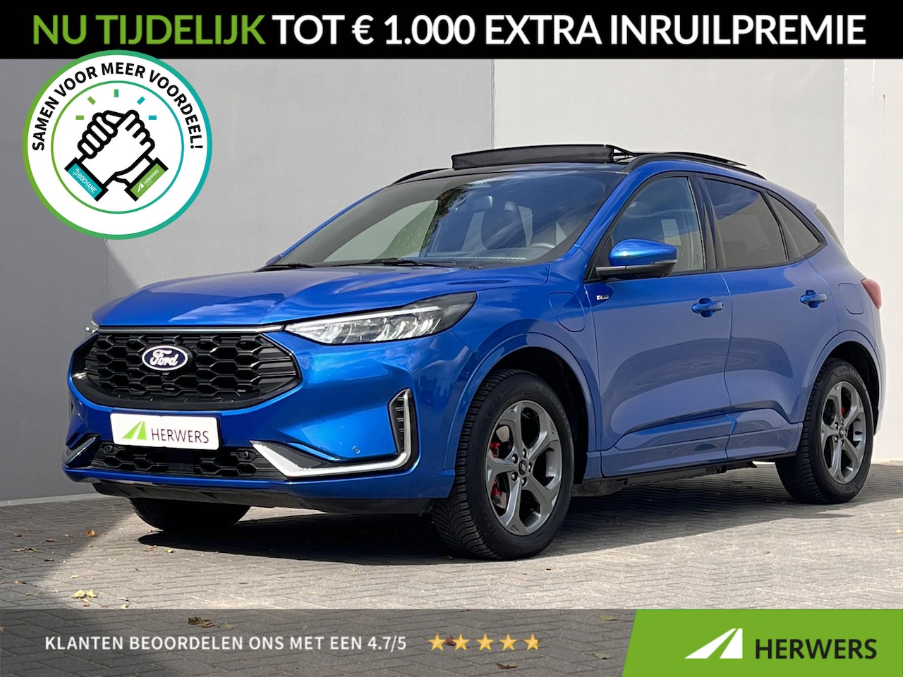 Ford Kuga - 2.5 PHEV ST-Line X / 2.100 kg Elektrische trekhaak / Elektrisch glazen panorama-dak / Stuu - AutoWereld.nl