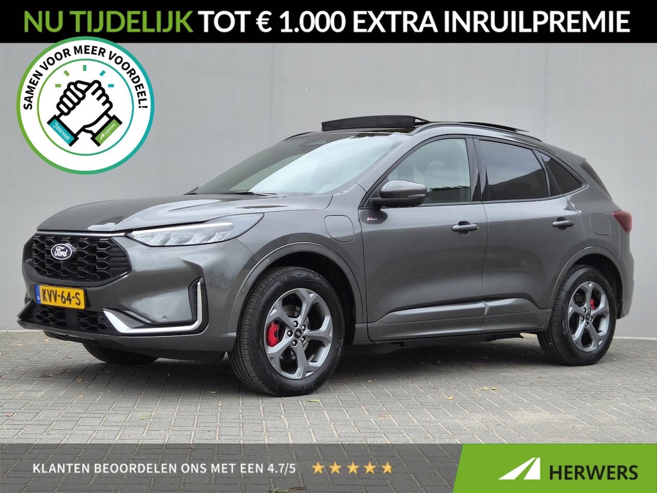 Ford Kuga - 2.5 PHEV ST-Line X / Glazen schuif- en kanteldak / Trekgewicht 2.100 kg / Stuur- Stoel & A - AutoWereld.nl
