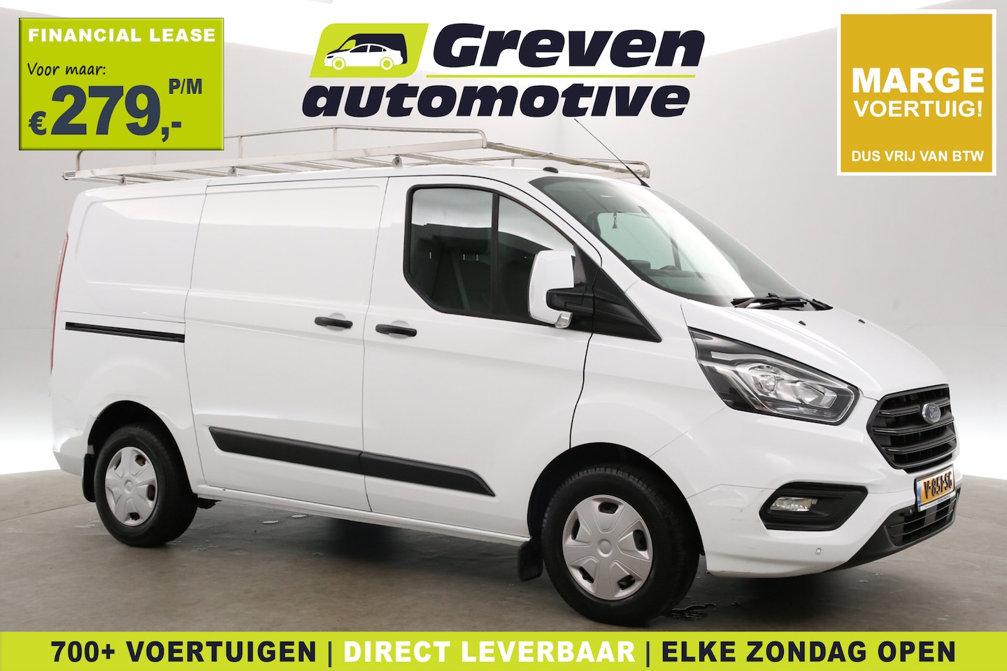Ford Transit Custom - 2.0 TDCI L1H1 | Marge | Airco | Cruise | Carplay | 3 Zits | Navi | Trekhaak | Imperiaal | - AutoWereld.nl