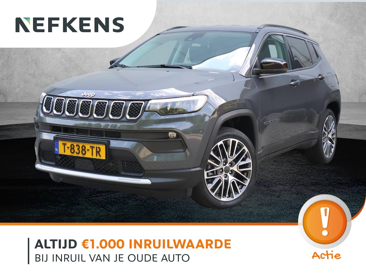 Jeep Compass - 4xe 240 Plug-in Hybrid Electric Limited | LM Velgen | Navigatie | Donker getint glas achte - AutoWereld.nl